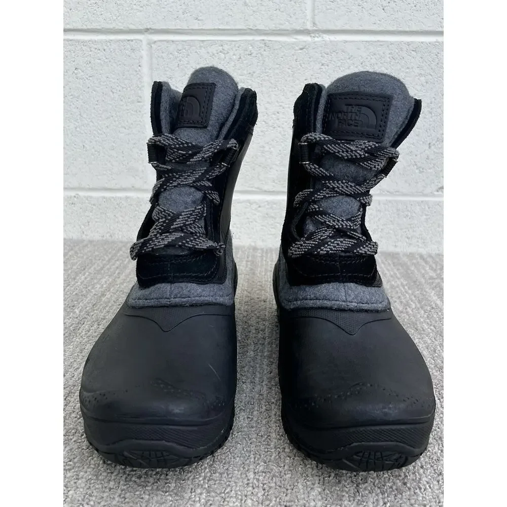 The North Face Shellista III Shorty Black Leather Boots Women's Size 8.5 US NEW